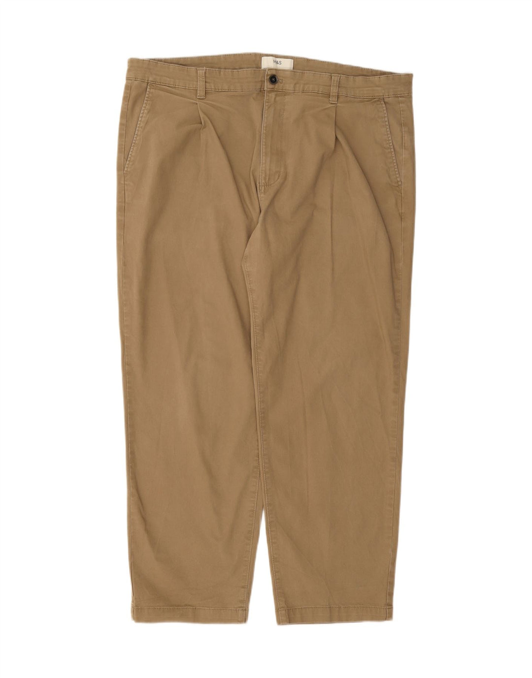 MARKS & SPENCER Mens Pegged Chino Trousers W40 L31 Beige Cotton Vintage Marks & Spencer and Second-Hand Marks & Spencer from Messina Hembry 