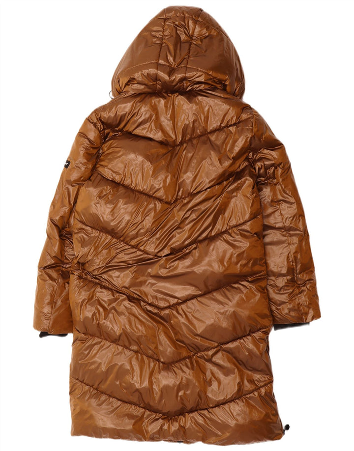 FRIEDA & FREDDIES Womens Hooded Padded Coat IT 42 Medium Brown Winter