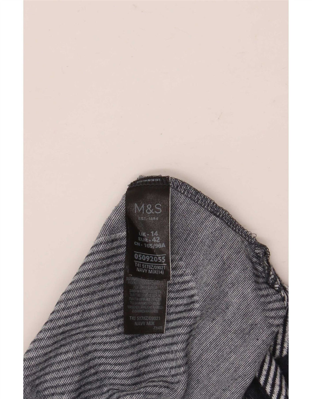 Marks & Spencer Womens Top 3/4 Sleeve UK 14 Large Navy Blue Polka Dot