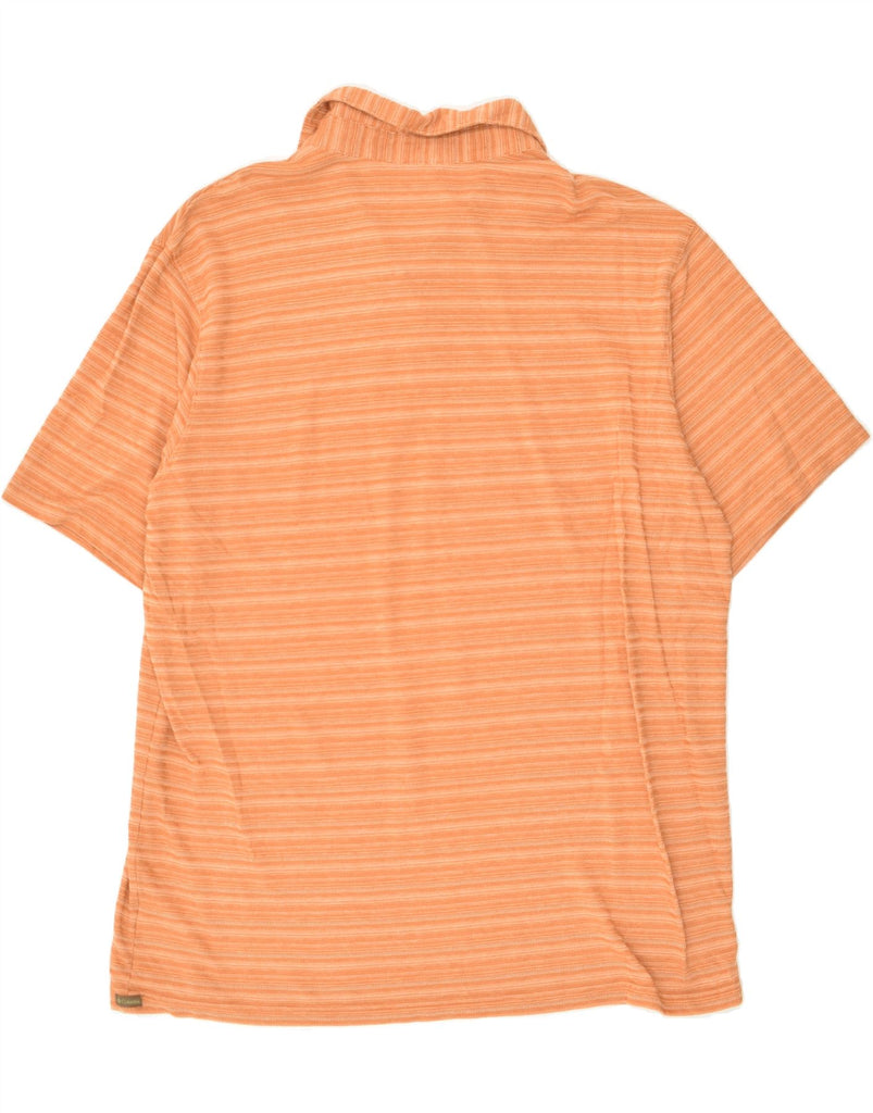 COLUMBIA Mens Polo Shirt 2XL Orange Striped Cotton | Vintage Columbia | Thrift | Second-Hand Columbia | Used Clothing | Messina Hembry 