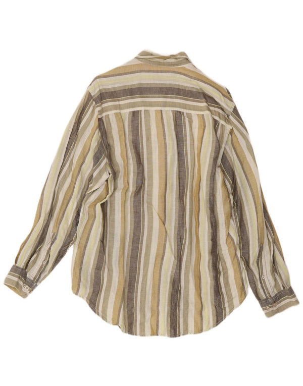 Marlboro Classics Mens Shirt Large Multicoloured Striped Linen