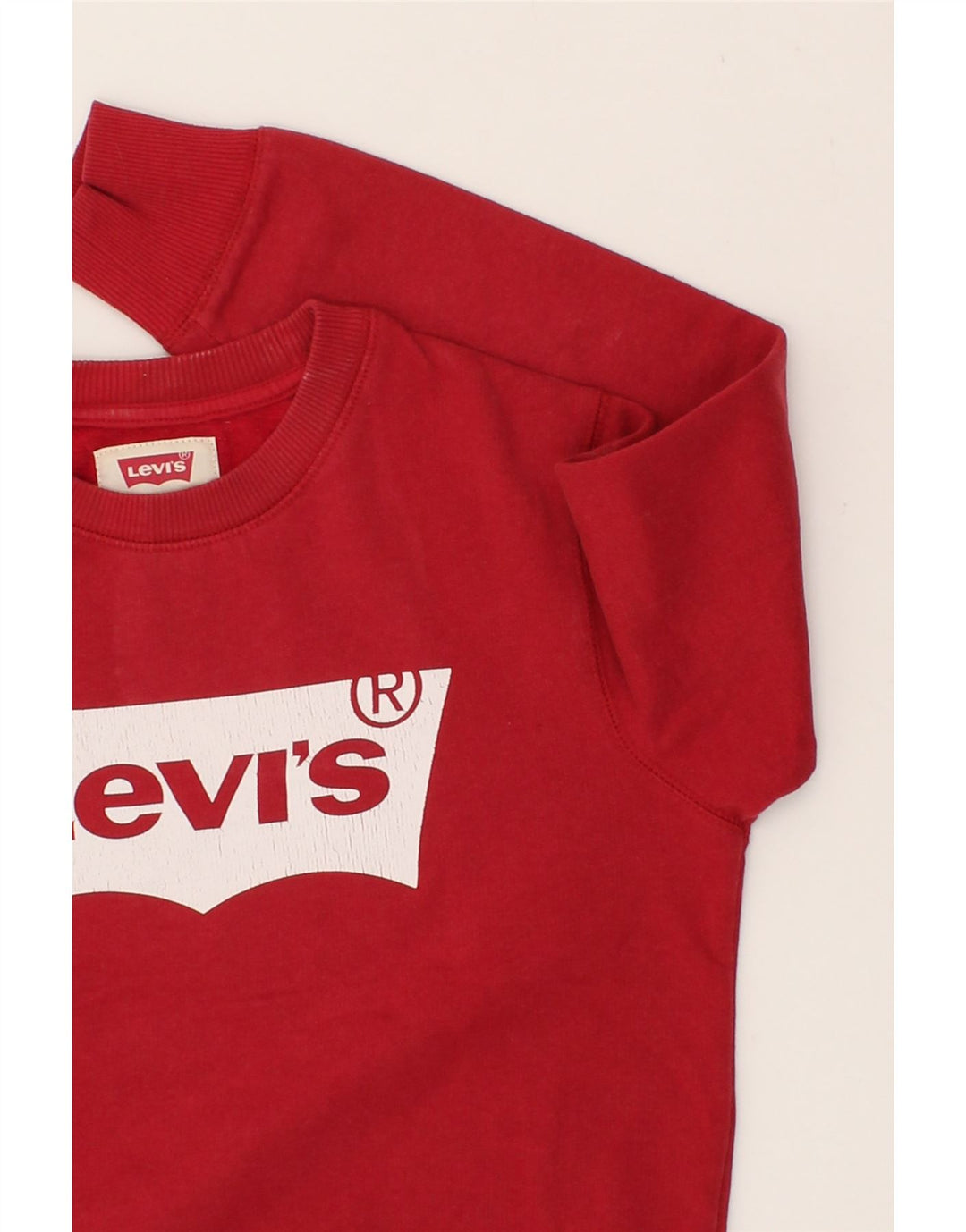 LEVI'S Boys Graphic Sweatshirt Jumper 9-10 Years Red Cotton Vintage Levi's and Second-Hand Levi's from Messina Hembry 