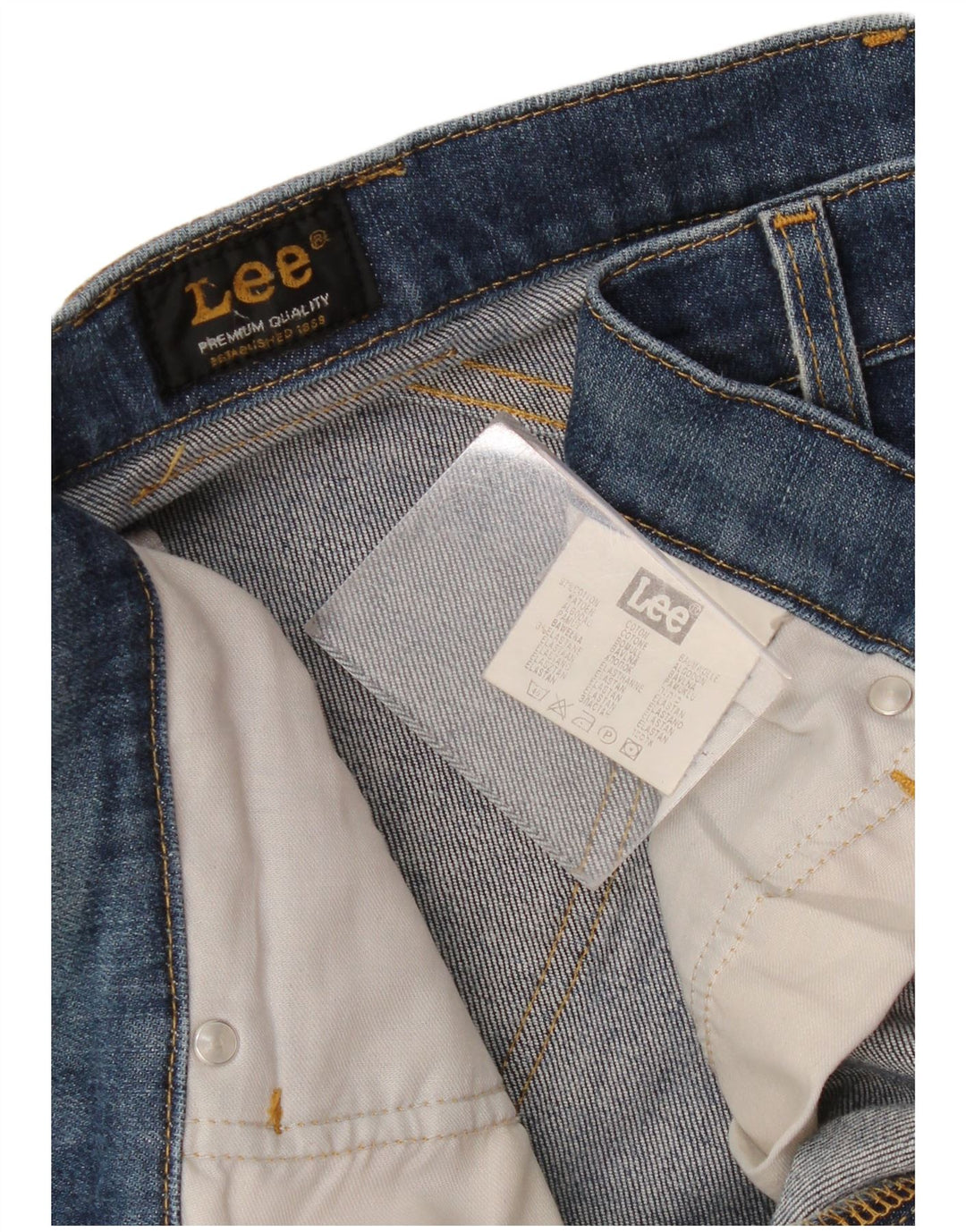 Lee Mens Straight Jeans W34 L30 Blue Cotton