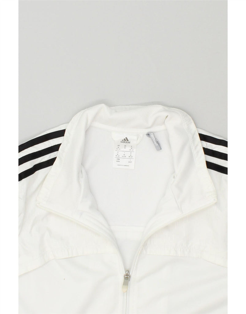 ADIDAS Womens Climalite Tracksuit Top Jacket UK 12/14 Medium White Vintage Adidas and Second-Hand Adidas from Messina Hembry 