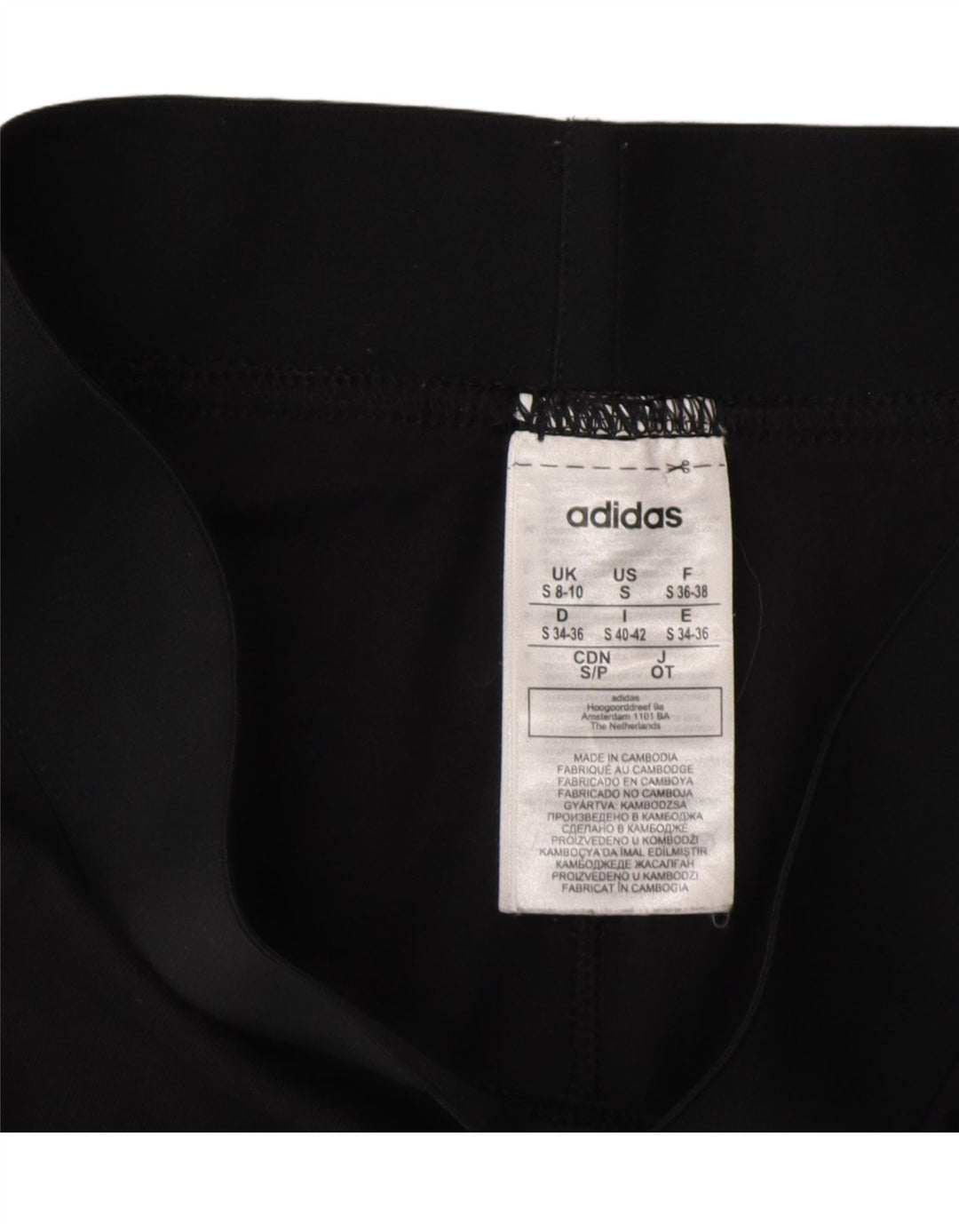 ADIDAS Womens Leggings UK 8/10 Small  Black Cotton