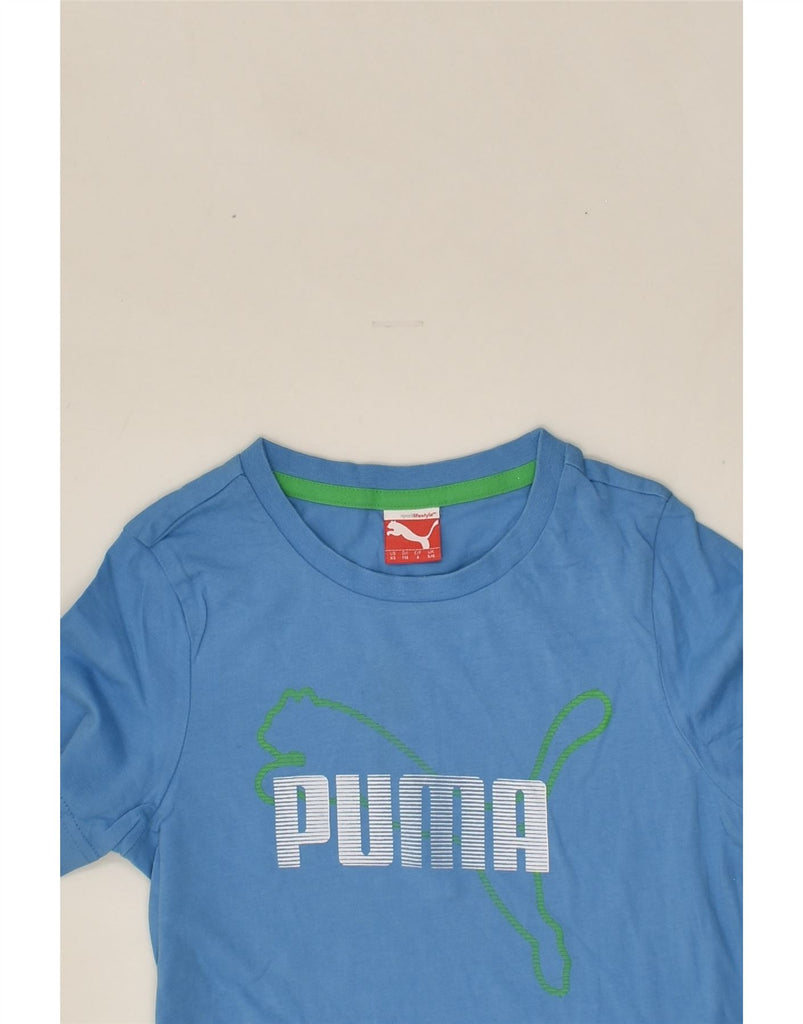 PUMA Boys Graphic T-Shirt Top 5-6 Years Blue Cotton | Vintage Puma | Thrift | Second-Hand Puma | Used Clothing | Messina Hembry 