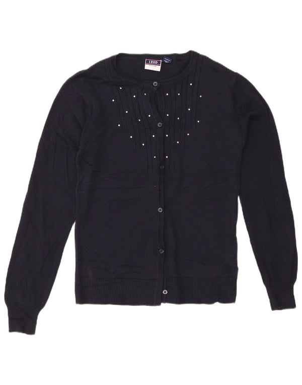 IZOD Girls Cardigan Sweater 15-16 Years XL Navy Blue Cotton