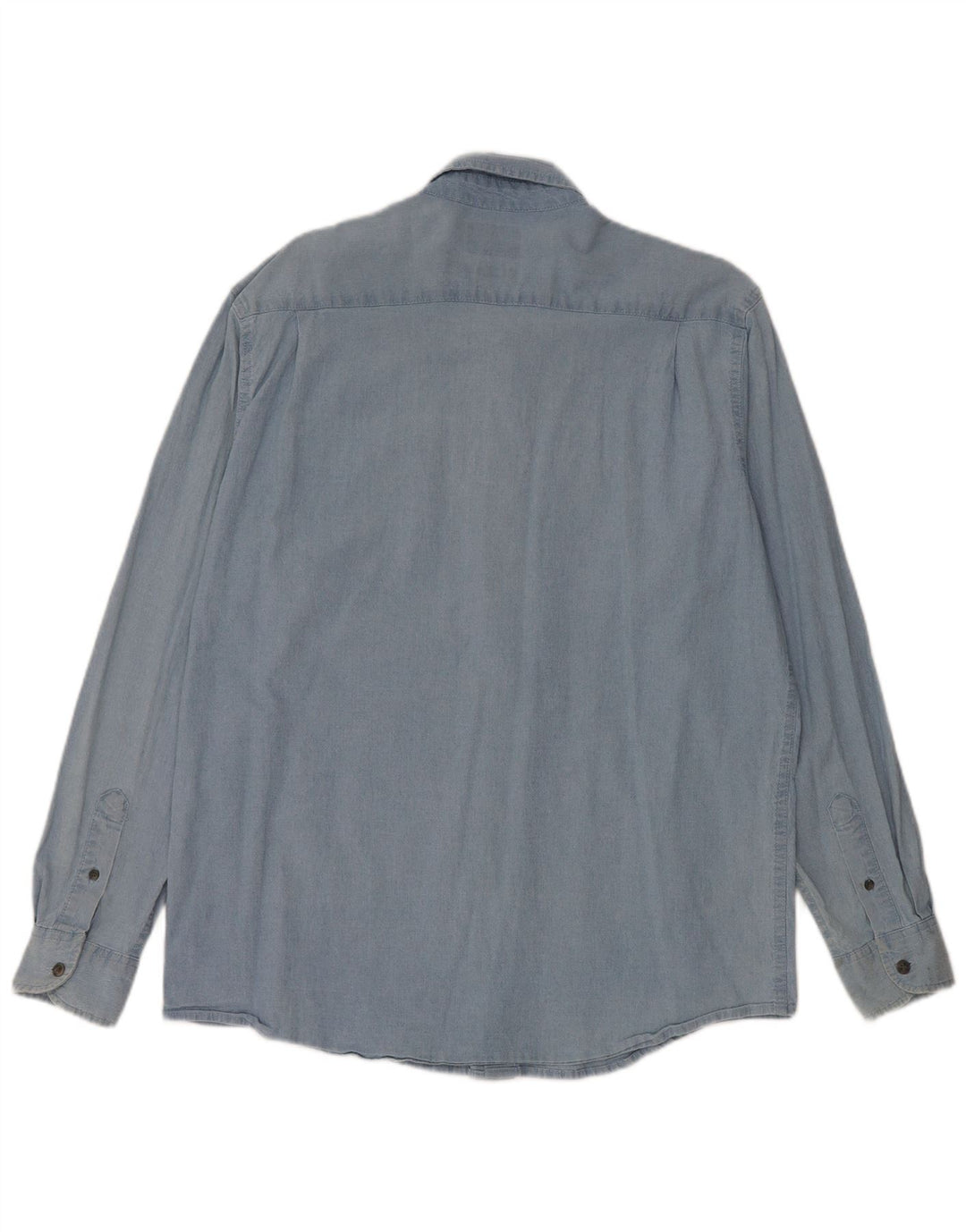 Wrangler Mens Denim Shirt Large Blue Cotton