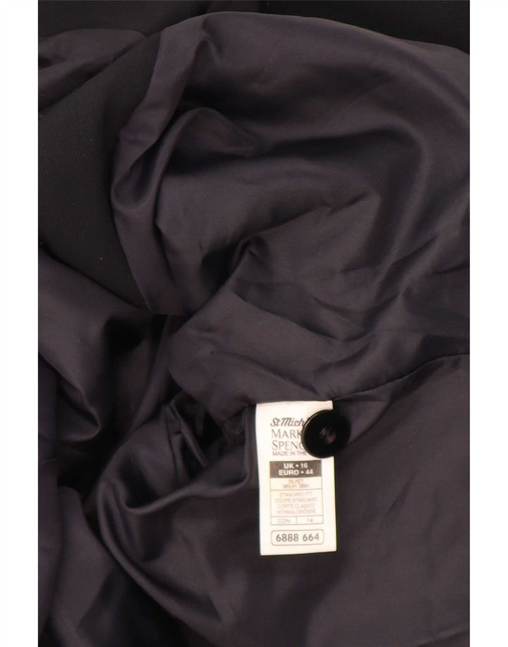 Marks & Spencer Womens St. Michael 4 Button Blazer Jacket UK 16 Large Black