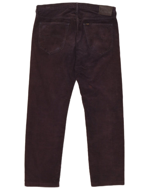 Lee Mens Daren Zip Fly Straight Corduroy Trousers W34 L29 Navy Blue Cotton