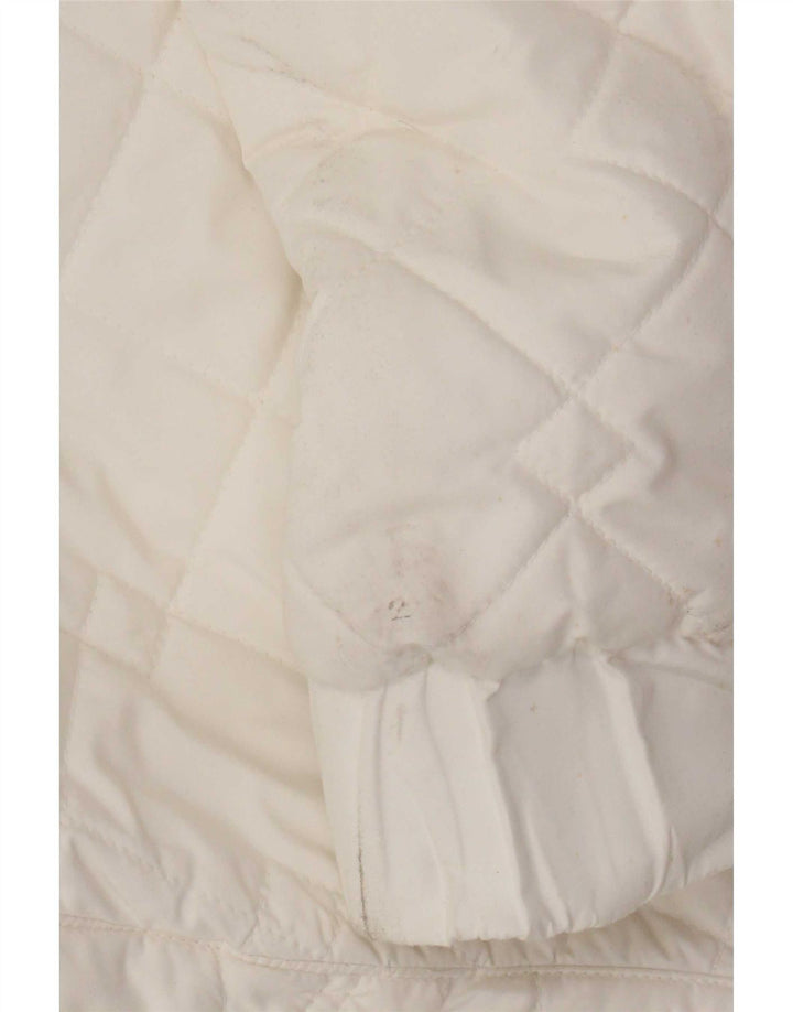 Adidas Womens Quilted Jacket UK 14 Medium White Polyester