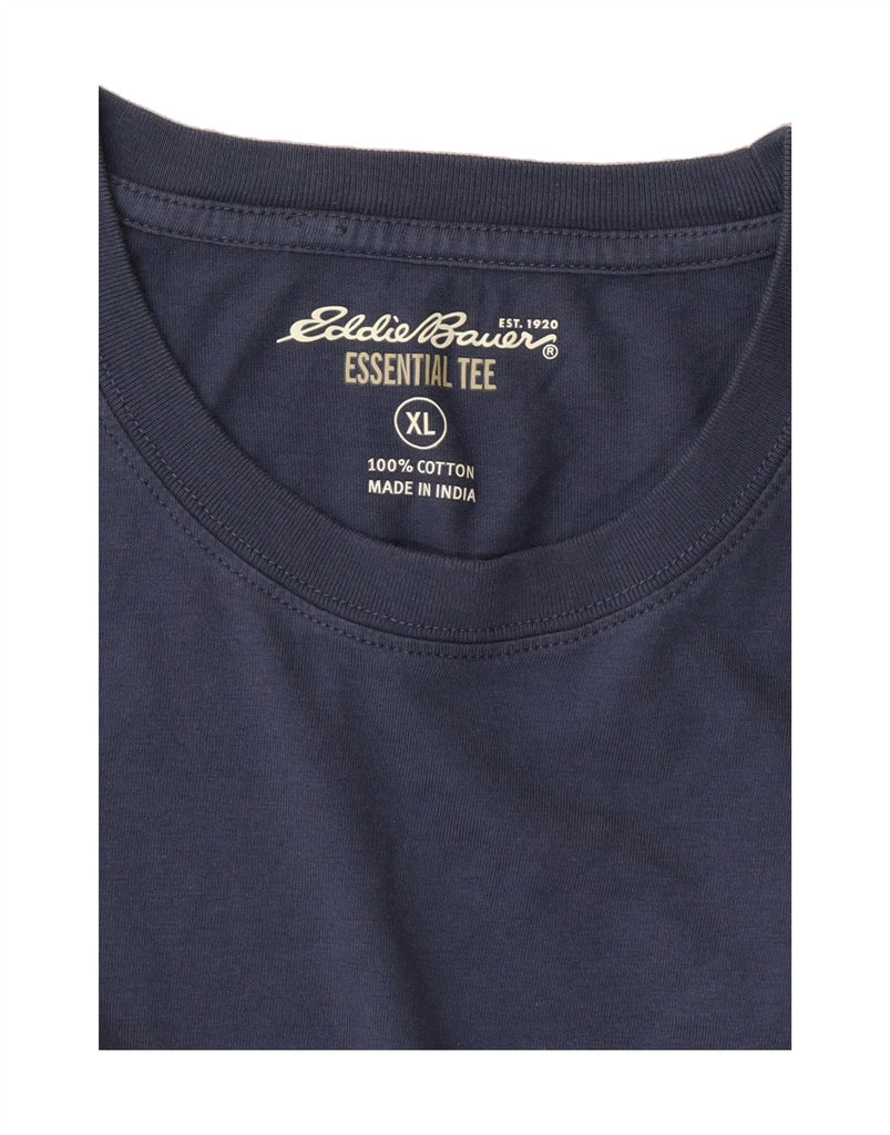 EDDIE BAUER Mens T-Shirt Top XL Navy Blue Cotton Vintage Eddie Bauer and Second-Hand Eddie Bauer from Messina Hembry 