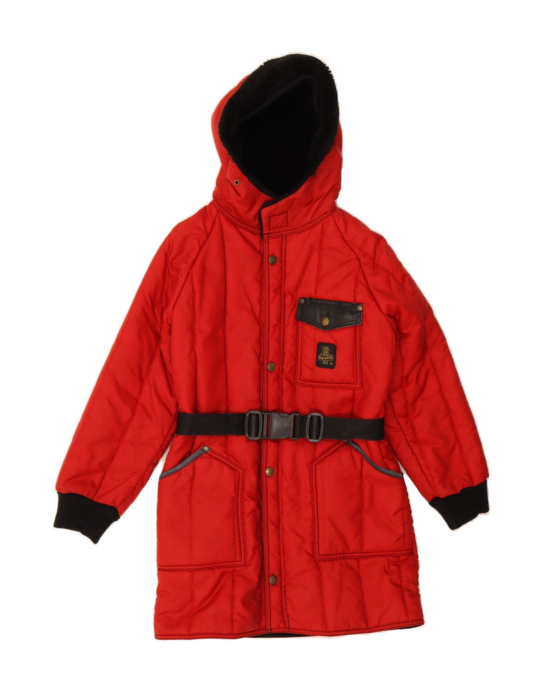 REFRIGIWEAR Girls Hooded Padded Coat 9-10 Years Red Polyamide Vintage Refrigiwear and Second-Hand Refrigiwear from Messina Hembry 