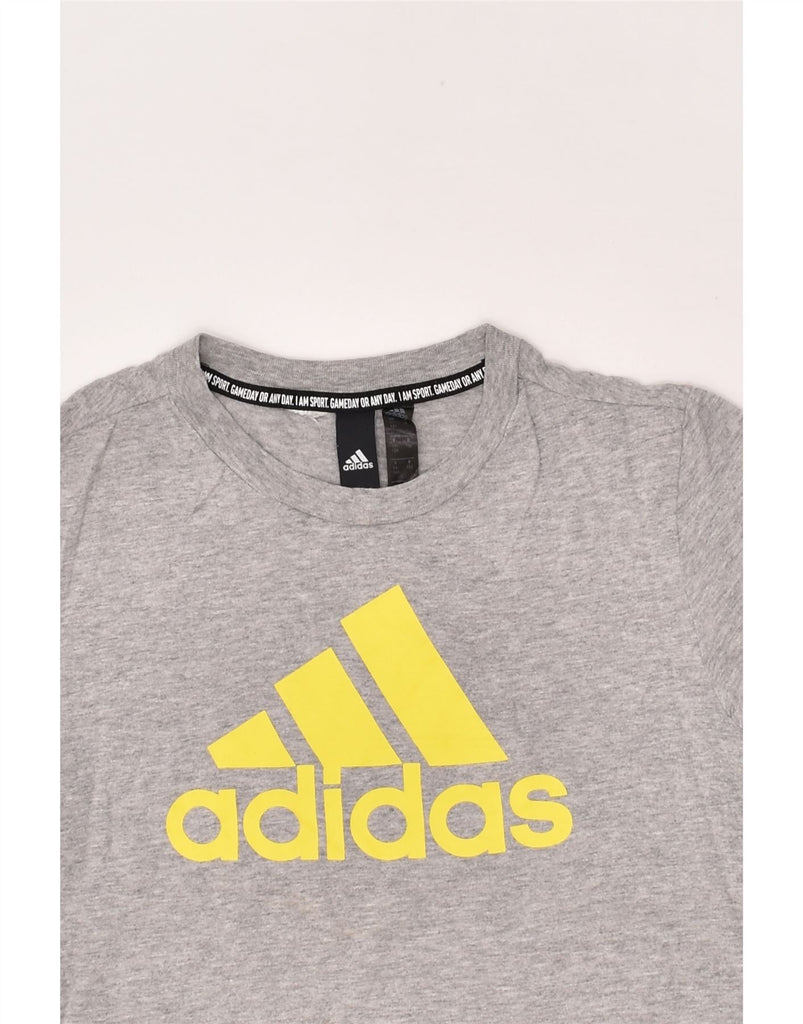 ADIDAS Boys Graphic T-Shirt Top 11-12 Years Grey Cotton | Vintage Adidas | Thrift | Second-Hand Adidas | Used Clothing | Messina Hembry 