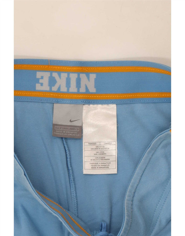 Nike Womens Sport Shorts UK 10 Small  Blue Cotton
