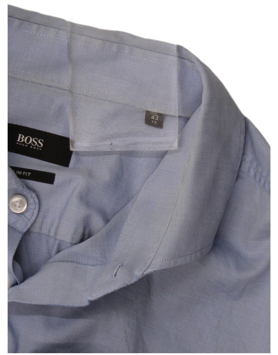 Hugo Boss Mens Slim Fit Shirt Size 43 17 XL Blue