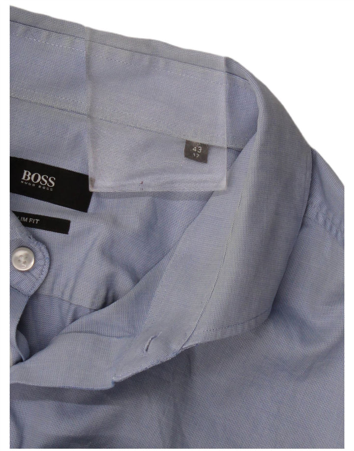Hugo Boss Mens Slim Fit Shirt Size 43 17 XL Blue