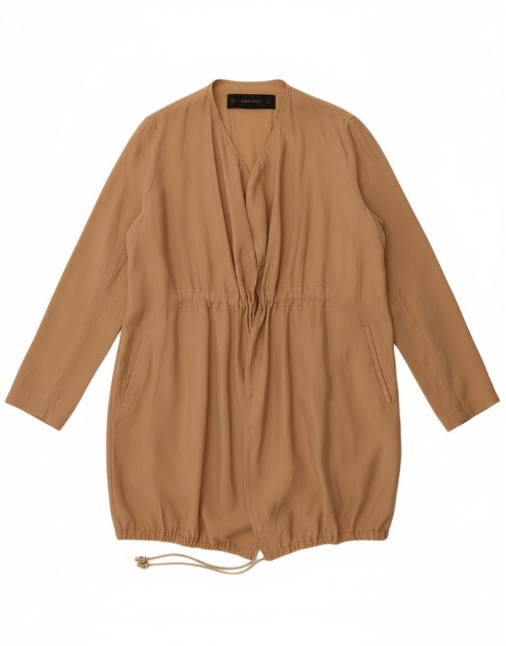 Zara Womens Overcoat UK 10 Small Beige Modal