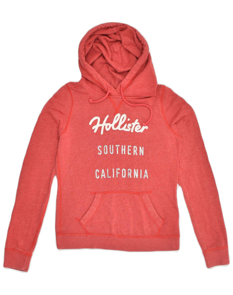 HOLLISTER Womens Graphic Hoodie Jumper UK 10 Small Red Cotton | Vintage Hollister | Thrift | Second-Hand Hollister | Used Clothing | Messina Hembry 