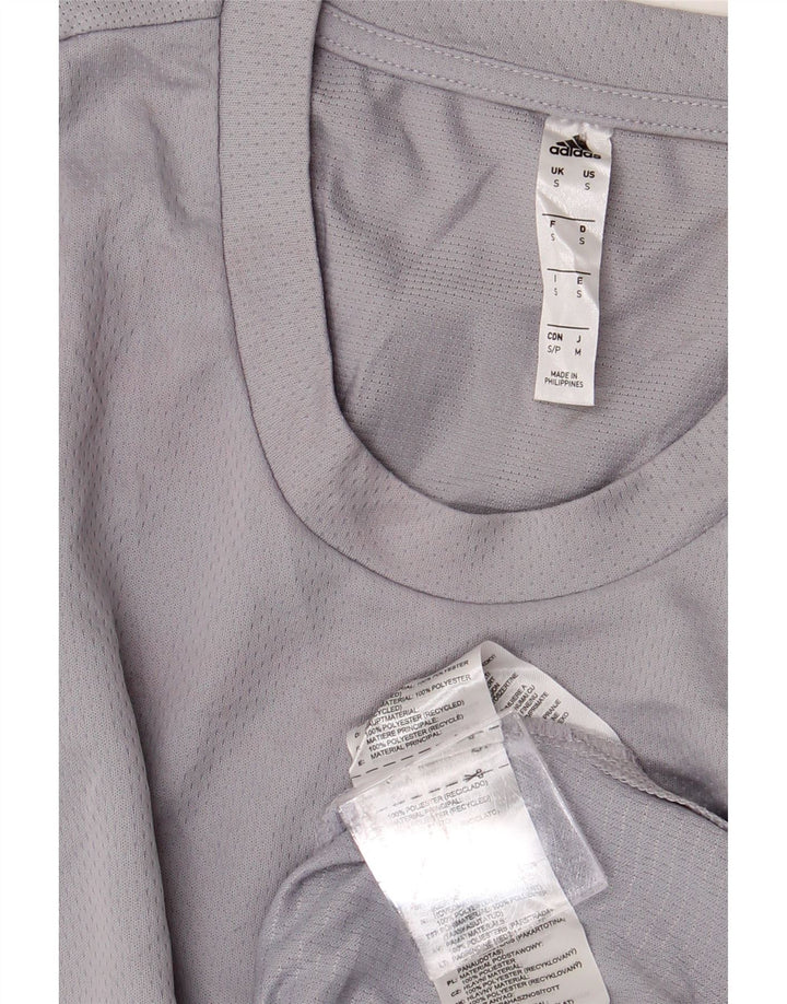 ADIDAS Mens T-Shirt Top Small Grey Polyester
