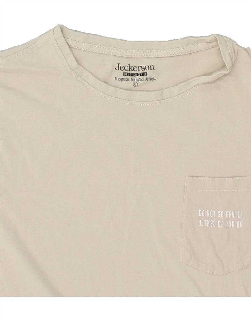 JECKERSON Mens Graphic T-Shirt Top XL Beige | Vintage Jeckerson | Thrift | Second-Hand Jeckerson | Used Clothing | Messina Hembry 