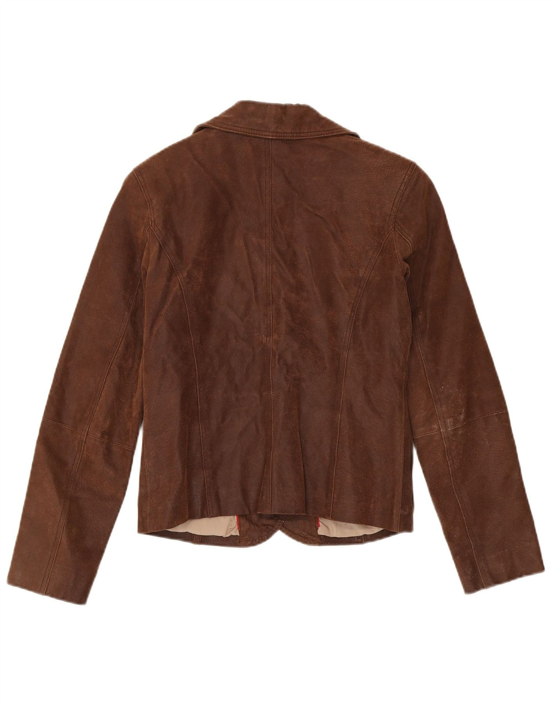 Tom Tompson Womens 2 Button Leather Blazer Jacket EU 36 Small Brown