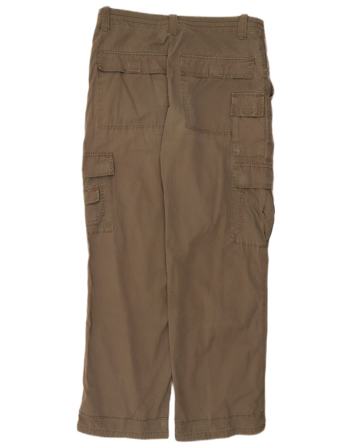 Marks & Spencer Mens Straight Cargo Trousers W34 L31 Beige Cotton