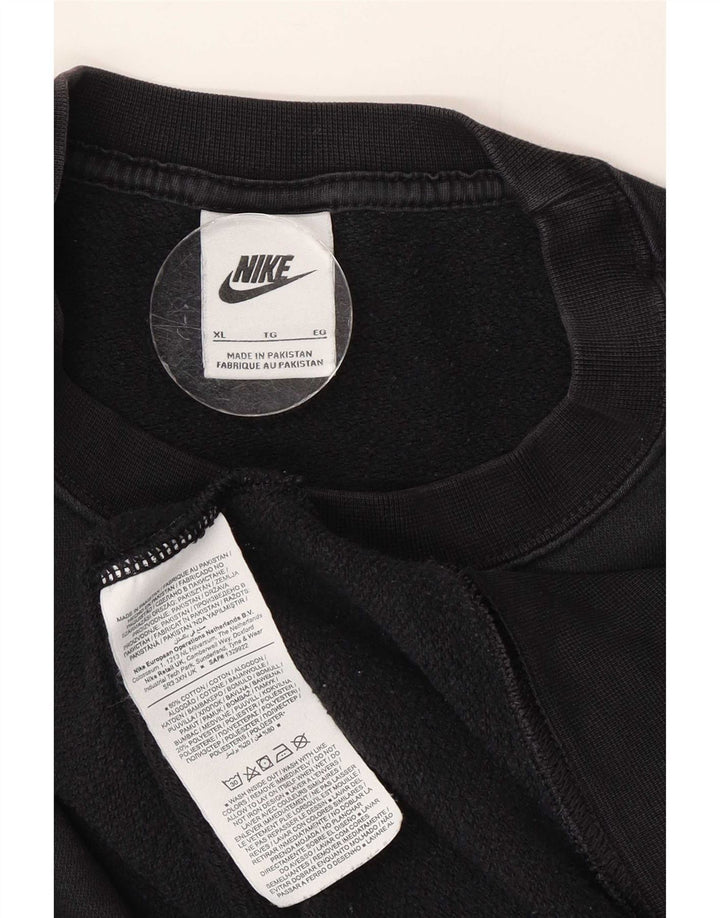 Nike Womens Oversized Sweatshirt Jumper UK 18 XL Black Cotton