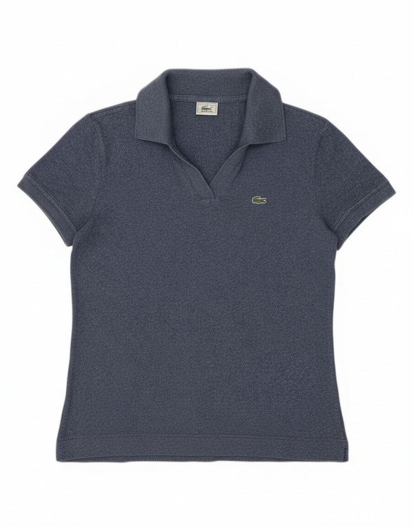Lacoste Womens Polo Shirt Size 40 Medium Navy Blue Flecked Cotton