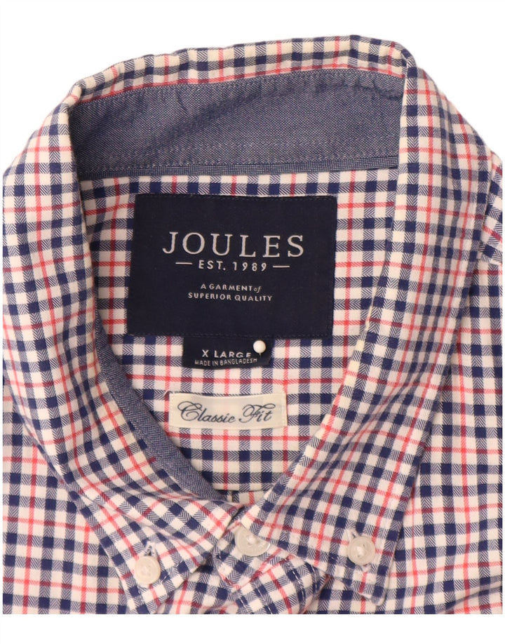 JOULES Mens Classic Fit Flannel Shirt XL Multicoloured Gingham Cotton
