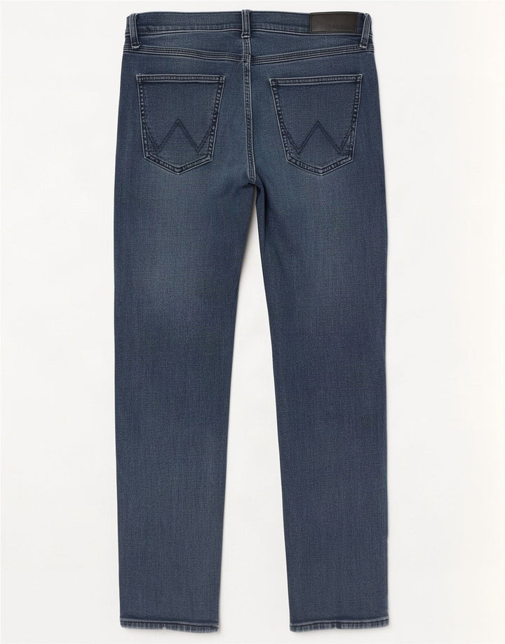 Wrangler Mens Slim Jeans W32 L32 Navy Blue Cotton