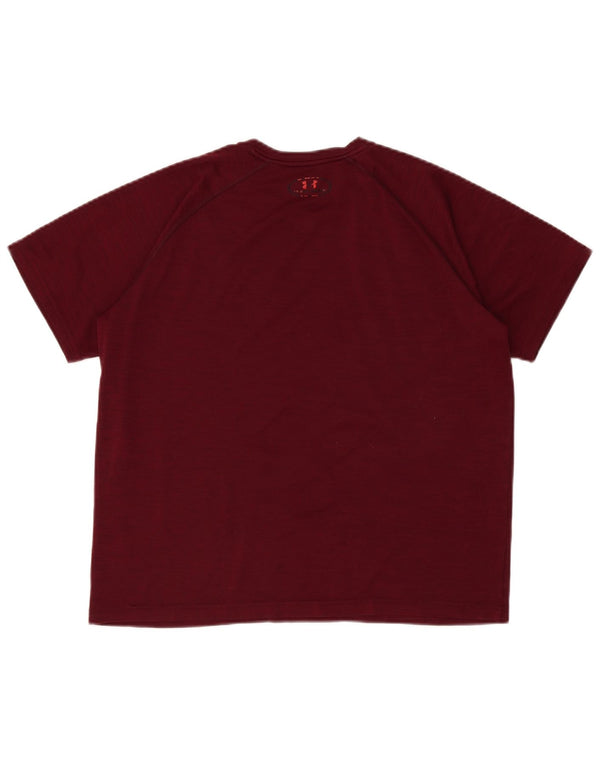 Under Armour Mens Heat Gear T-Shirt Top Medium Burgundy