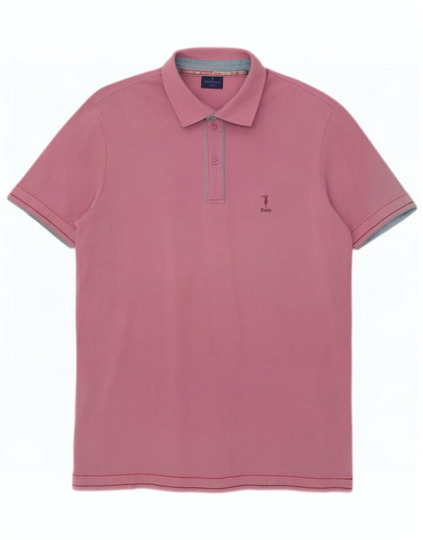 Trussardi Jeans Mens Polo Shirt XL Pink Cotton