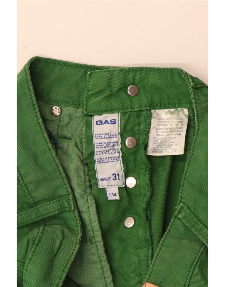 Gas Mens Casual Shorts W31 Medium Green Cotton