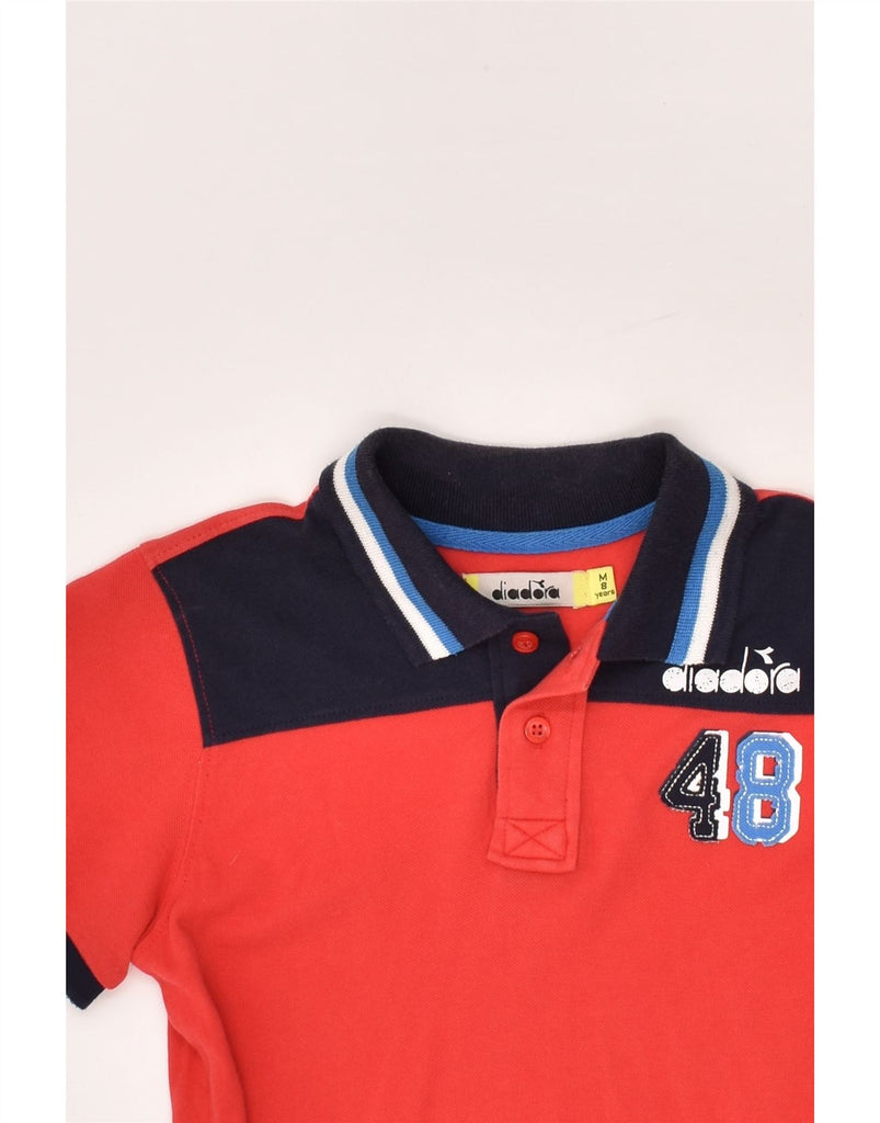 DIADORA Boys Polo Shirt 7-8 Years Medium Red Cotton | Vintage Diadora | Thrift | Second-Hand Diadora | Used Clothing | Messina Hembry 