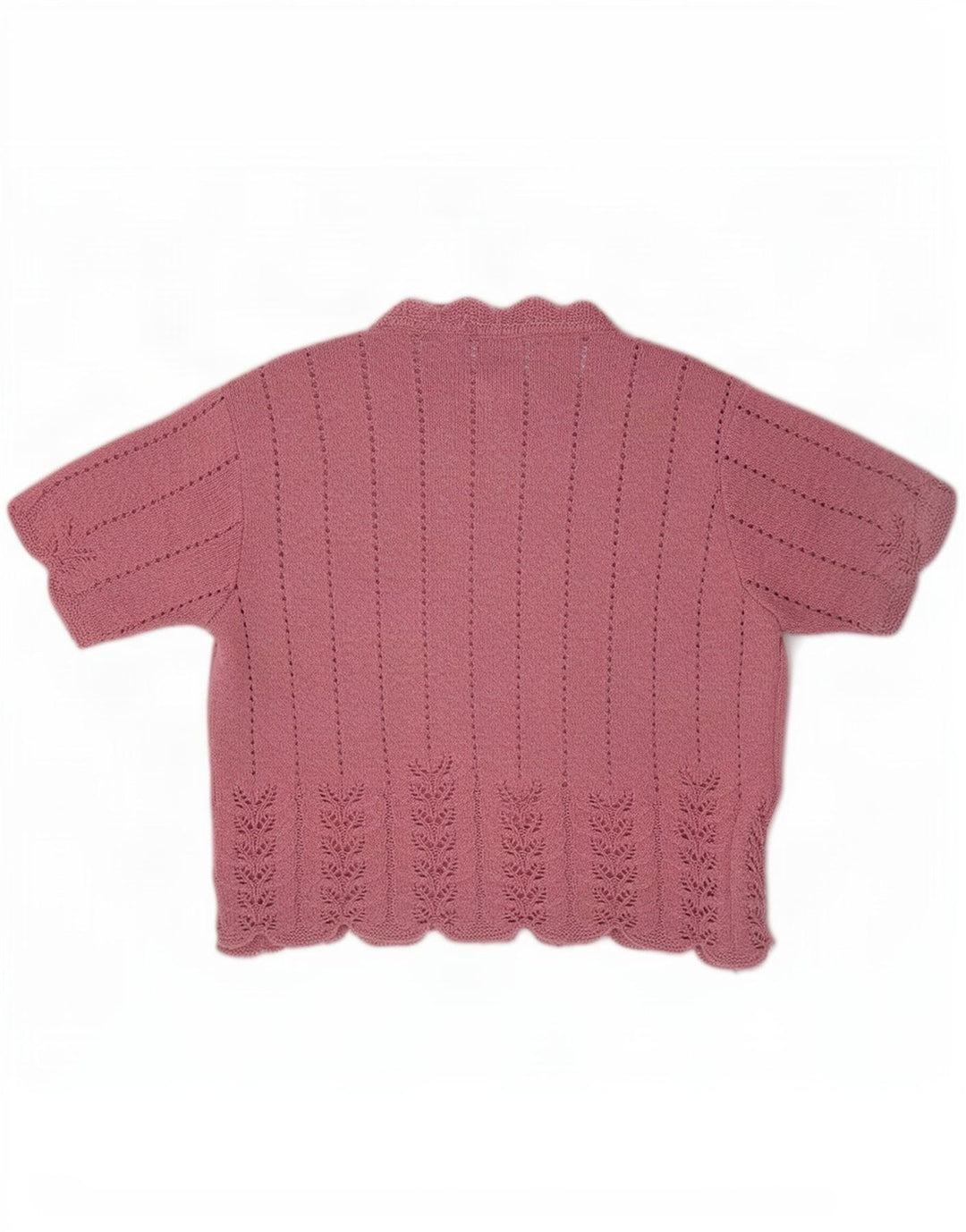 St Michael Womens Short Sleeve Crew Neck Jumper Sweater UK 14 Medium Pink