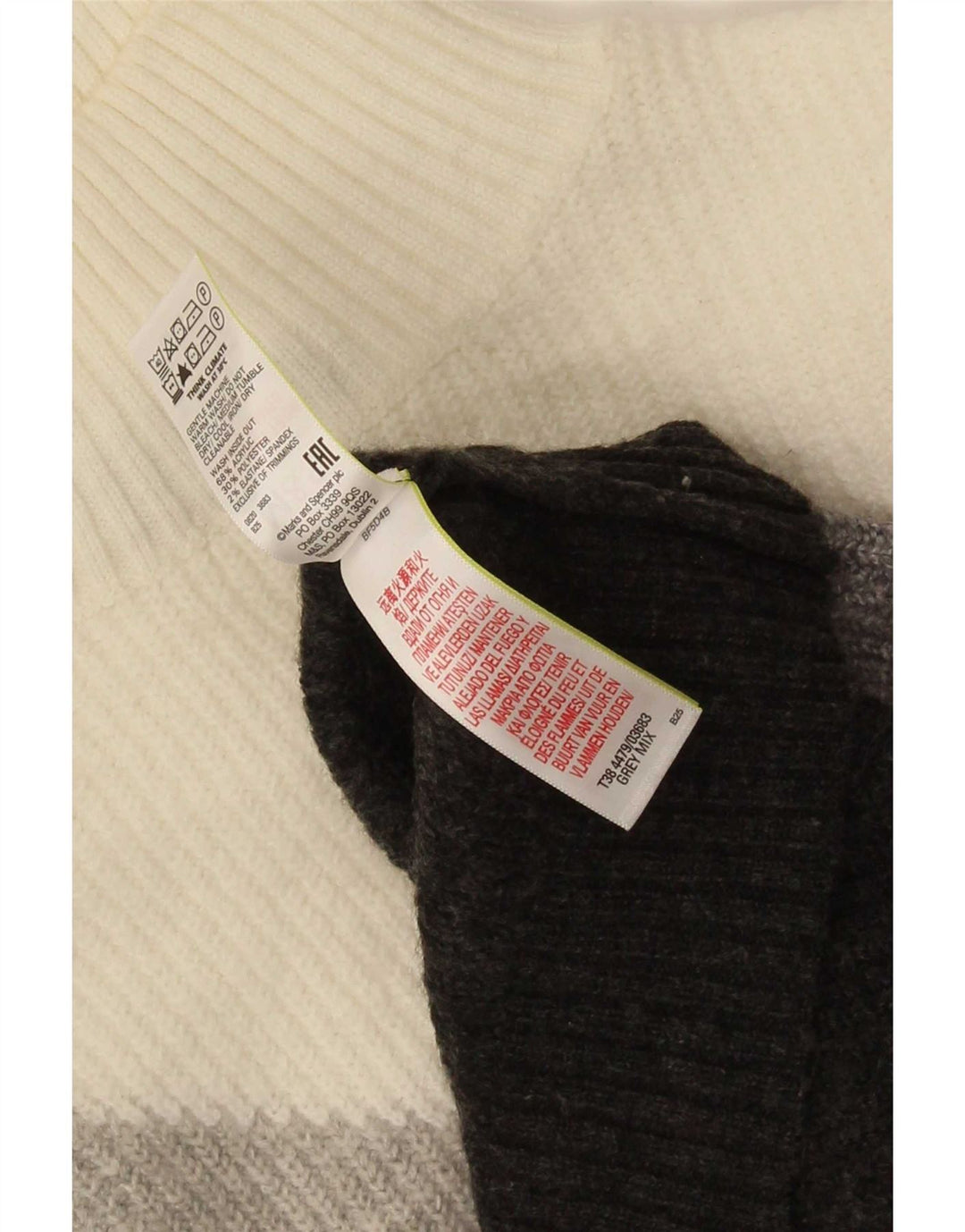 Marks & Spencer Womens Turtle Neck Jumper Sweater UK 14 Large Grey
