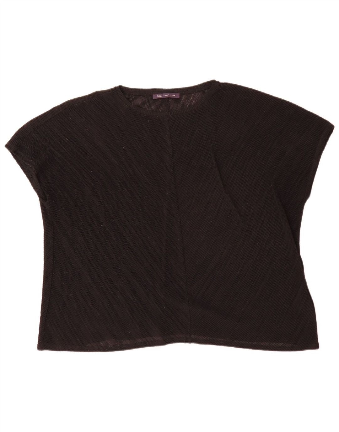 Marks & Spencer Womens Blouse Top UK 16 Large Black Polyester