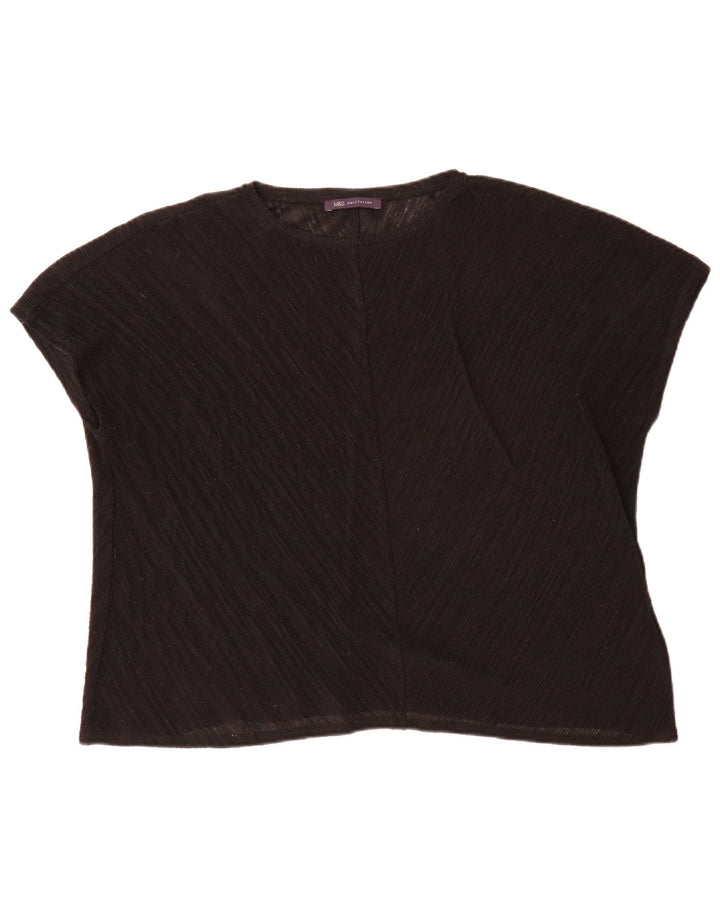 Marks & Spencer Womens Blouse Top UK 16 Large Black Polyester
