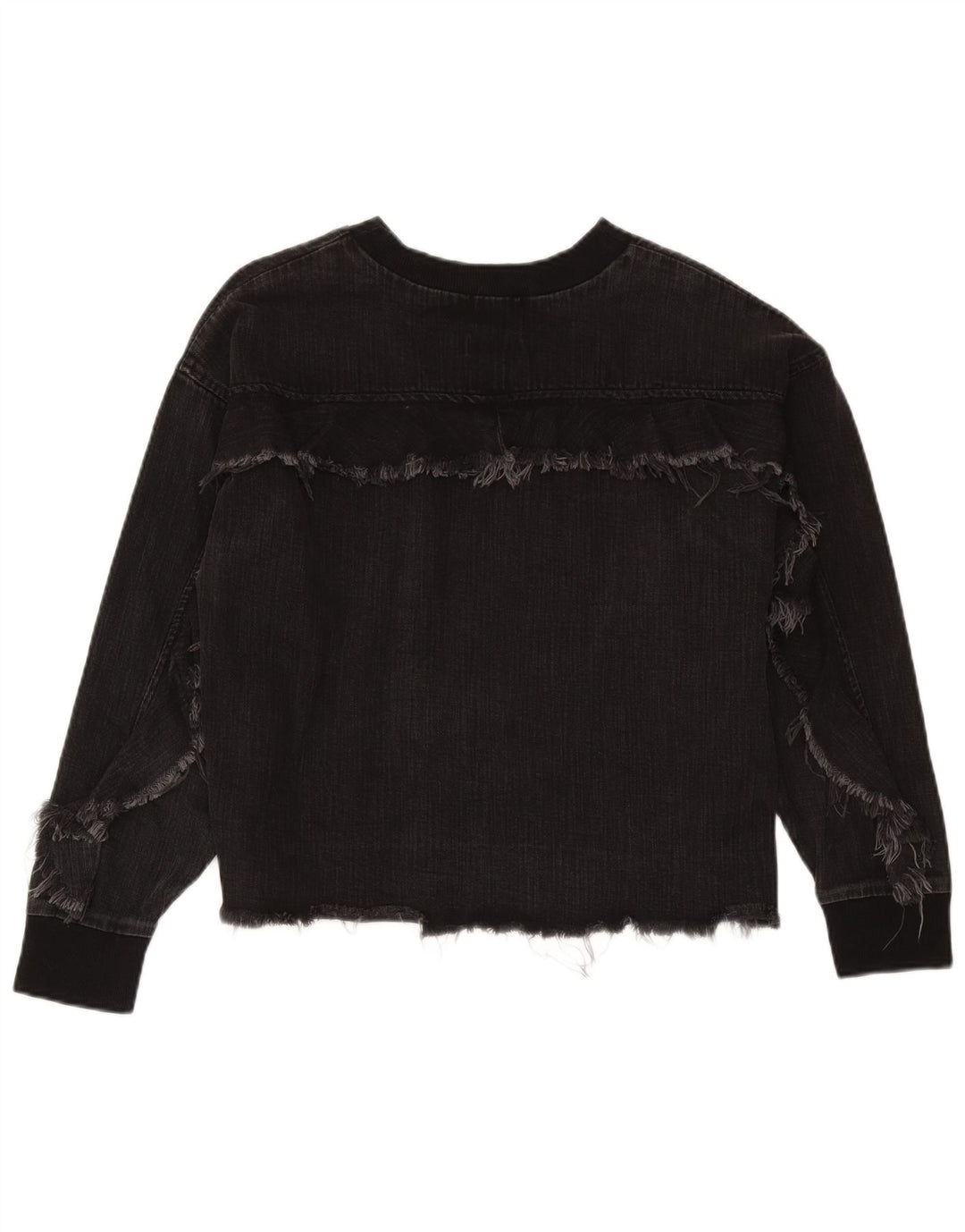 Zara Womens Sweatshirt Jumper UK 14 Medium Black Cotton