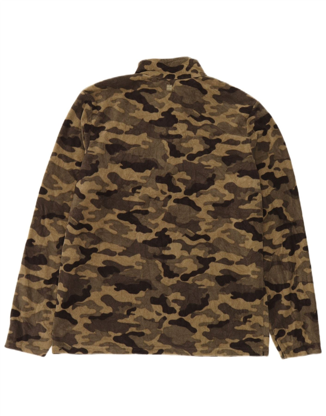 Mountain Warehouse Mens Zip Neck Fleece Jumper Medium Beige Camouflage
