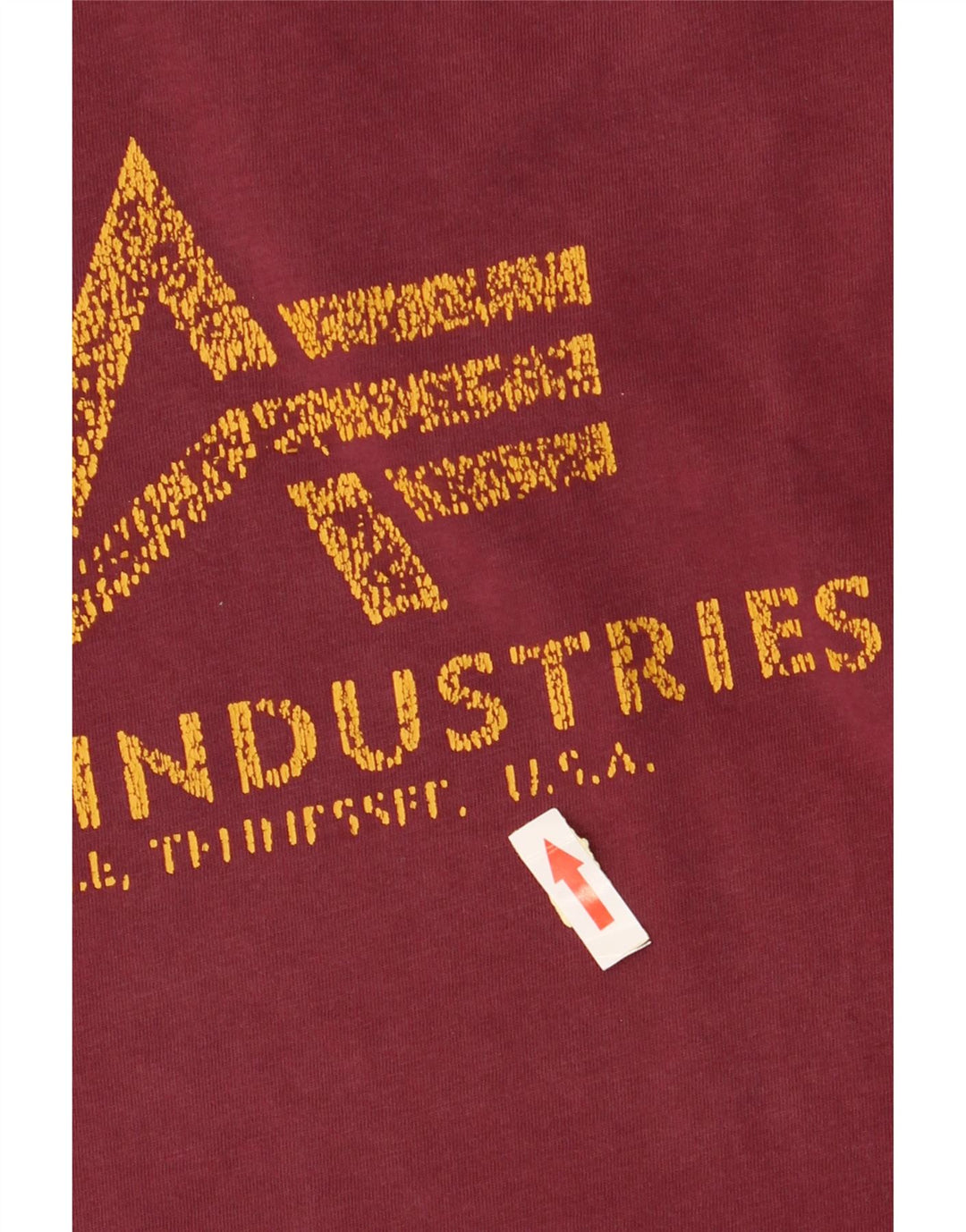 ALPHA INDUSTRIES Womens Graphic T-Shirt Top UK 14 Medium Burgundy Cotton