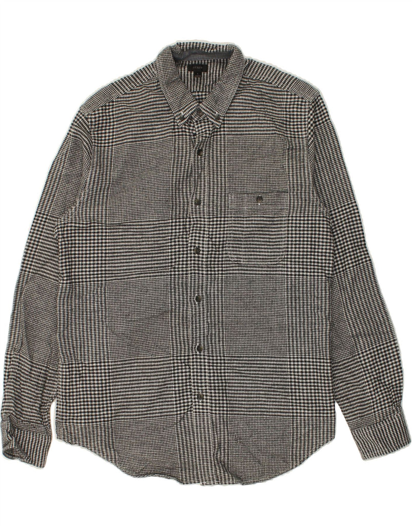 J. CREW Mens Shirt Large Grey Herringbone Cotton | Vintage J. Crew | Thrift | Second-Hand J. Crew | Used Clothing | Messina Hembry 