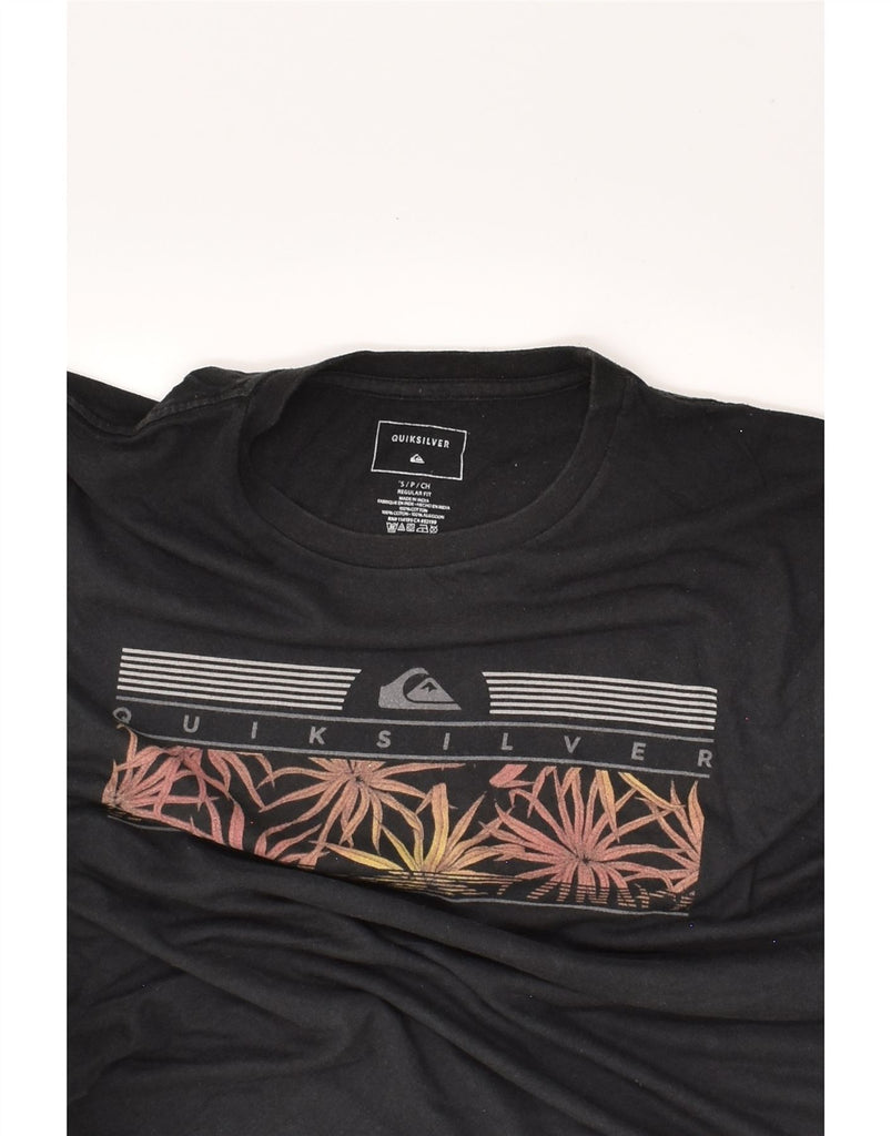 QUIKSILVER Mens Regular Fit Graphic T-Shirt Top Small Black Cotton | Vintage Quiksilver | Thrift | Second-Hand Quiksilver | Used Clothing | Messina Hembry 