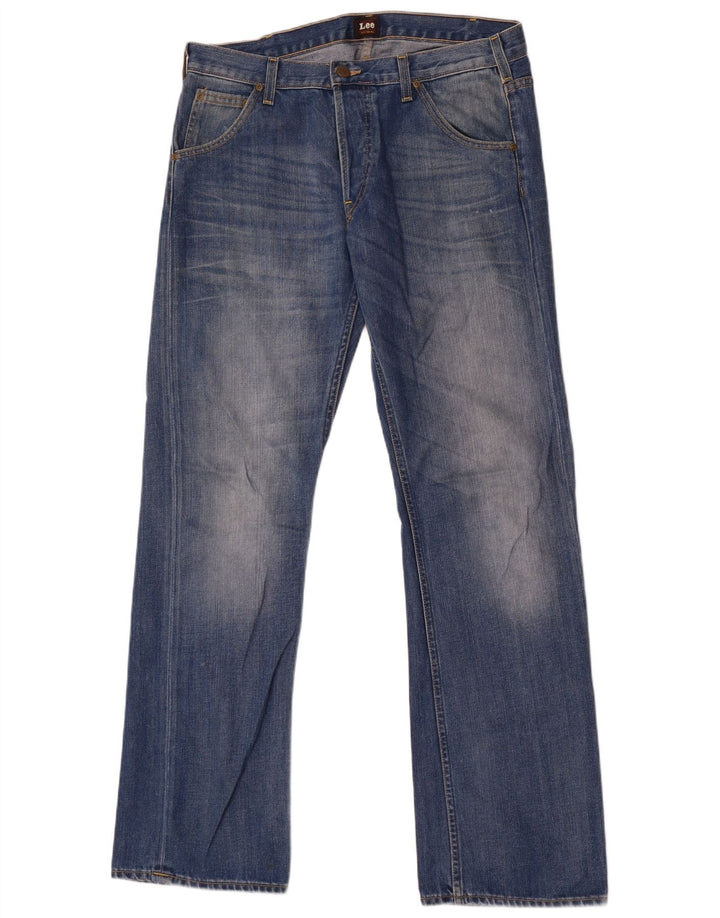 Lee Mens Flint Straight Jeans  W34 L34 Blue Cotton