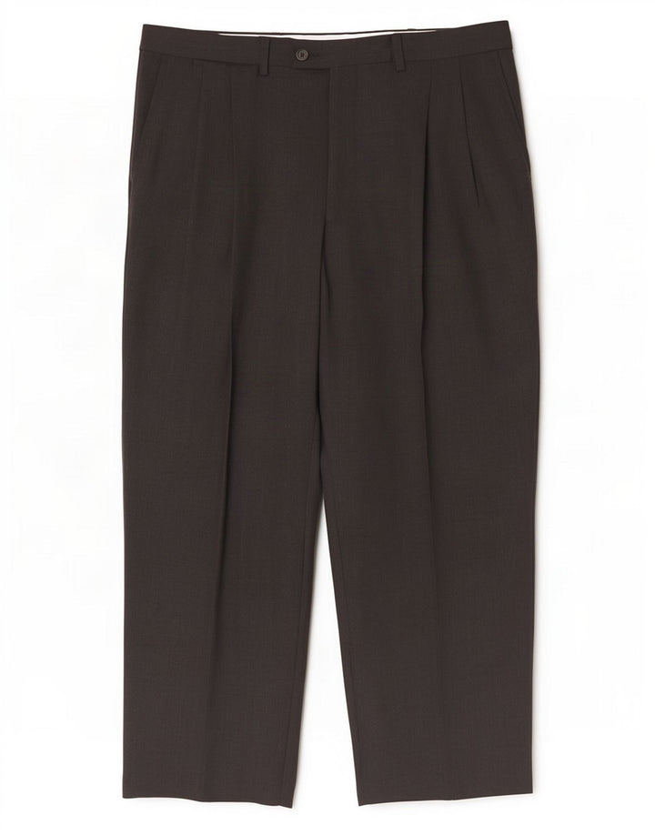 Lacoste Mens Pegged Suit Trousers Size 46 Large W36 L27 Grey Wool