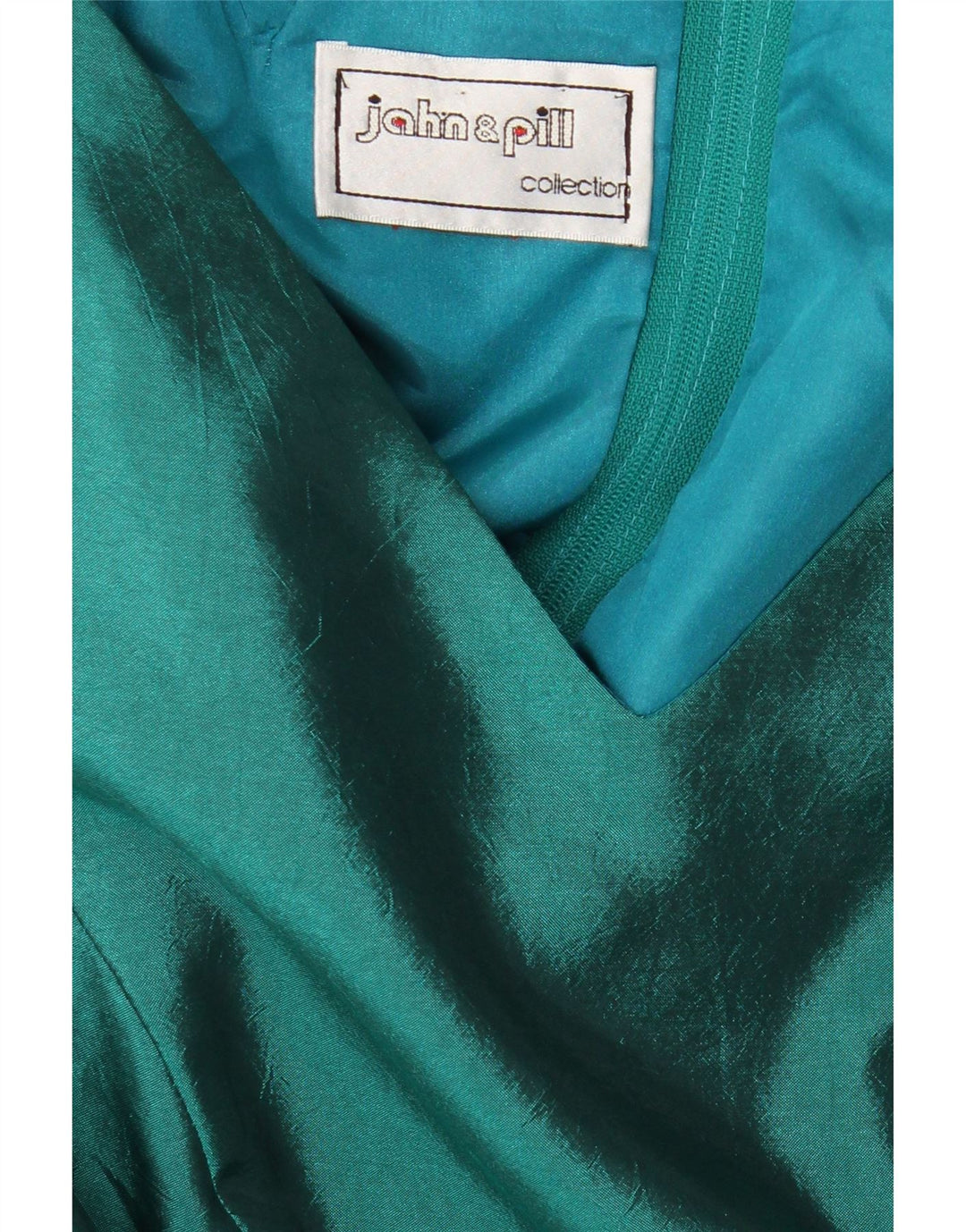 John & Pill Womens Asymmetrical Dress UK 12 Medium Green Colourblock