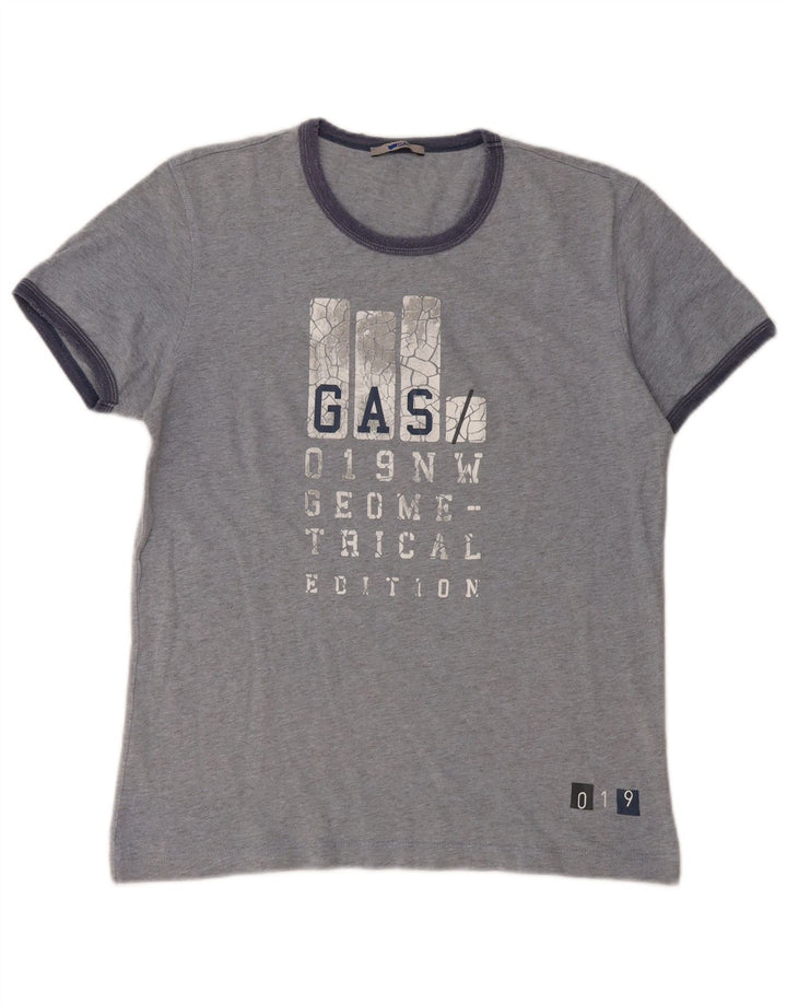 Gas Womens Graphic T-Shirt Top UK 14 Medium Grey