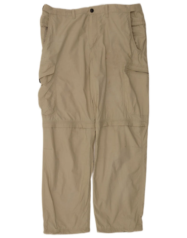 Marks & Spencer Mens Straight Cargo Trousers W36 L31 Beige Cotton
