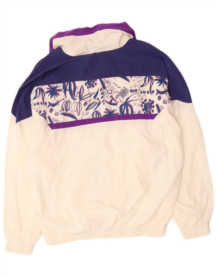 LOTTO Womens Oversized Tracksuit Top Jacket UK 14 Medium White Colourblock